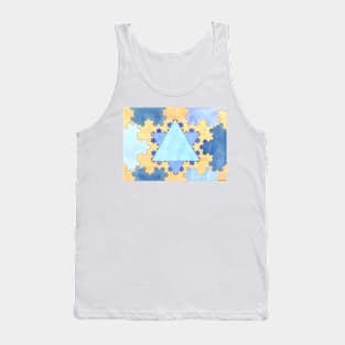 Fractals in Blue Tank Top